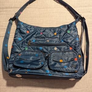 Lug Navy Bag with Colorful Polka Dots